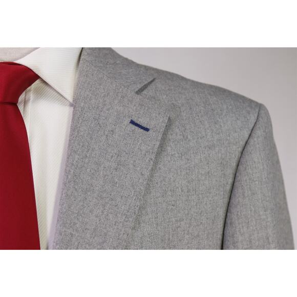 Andrew Lock Bespoke Tailored Gray Fleece 120s Wool 2-Btn Suit 46L - Picture 4 of 12